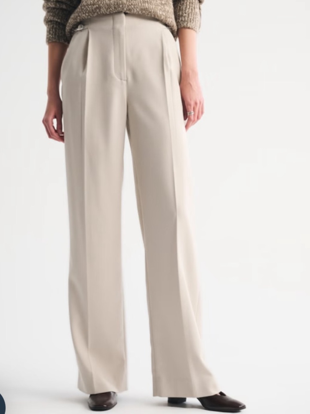 NEW Abercrombie & Fitch 33 Long A&F Sloan Tailored Wideleg Ultra High Rise Pant